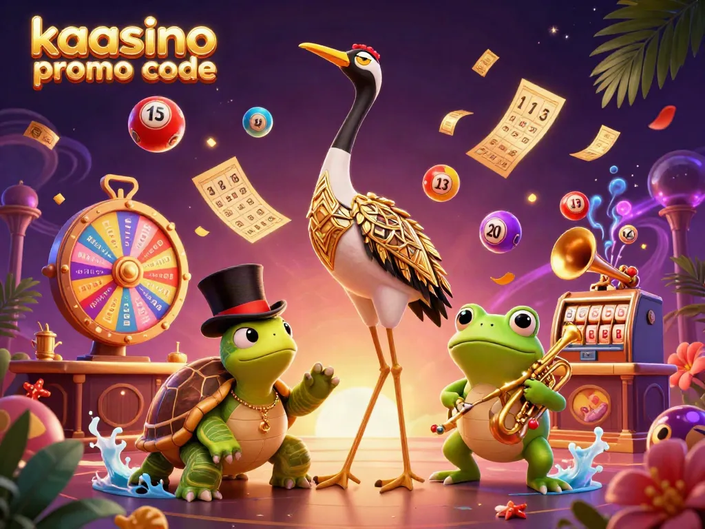 Claim your winnings with kaasino promo code as vibrant casino characters celebrate gambling odds.