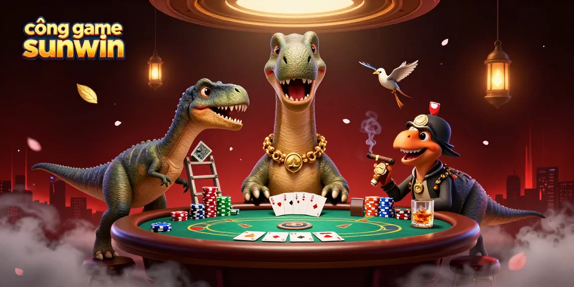 Engage in thrilling games at cổng game sunwin with a vibrant 3D casino scene featuring dynamic characters and rich gaming elements.